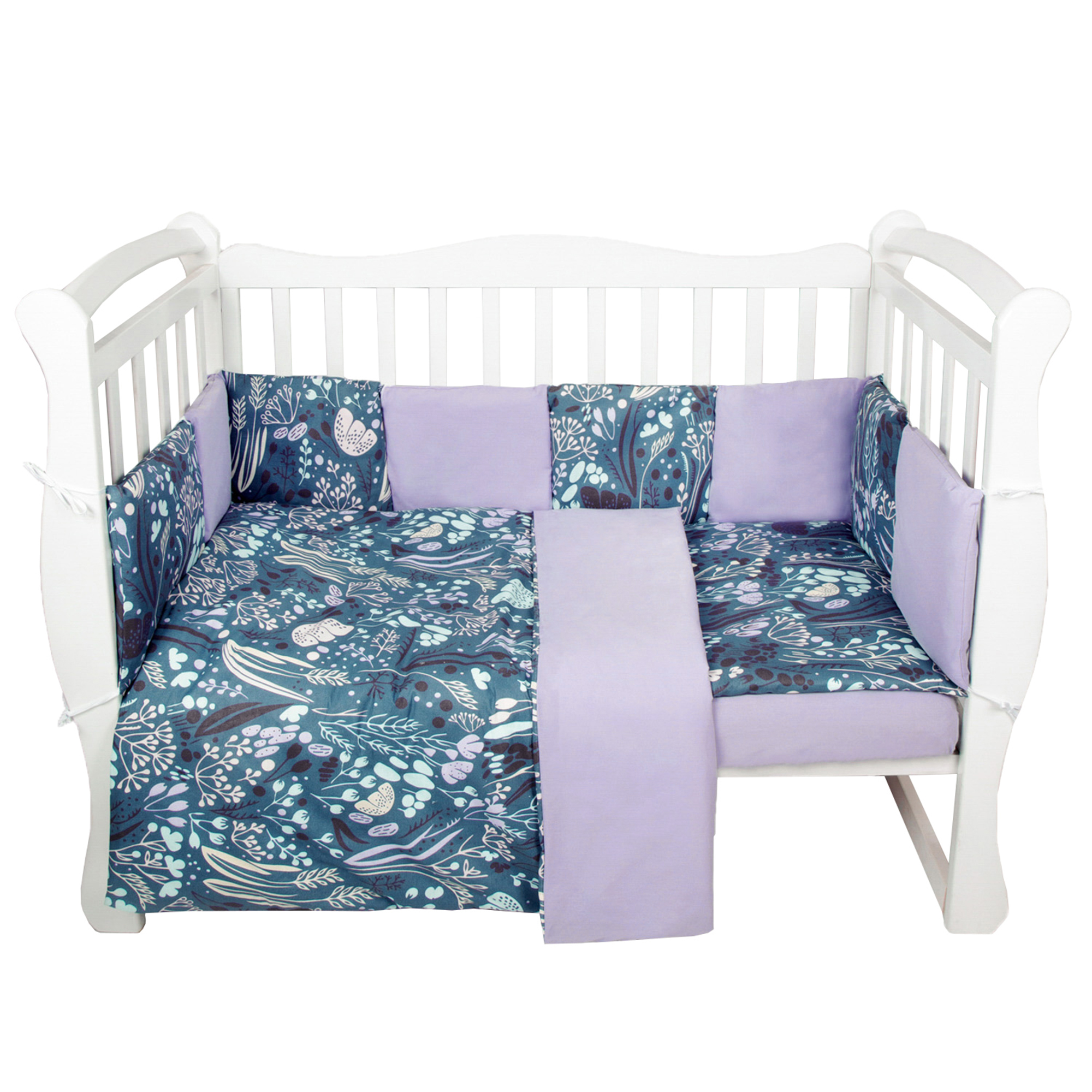 

Комплект в кроватку AmaroBaby 15 предметов Premium Flower dreams фиолетовый, AMARO-3015