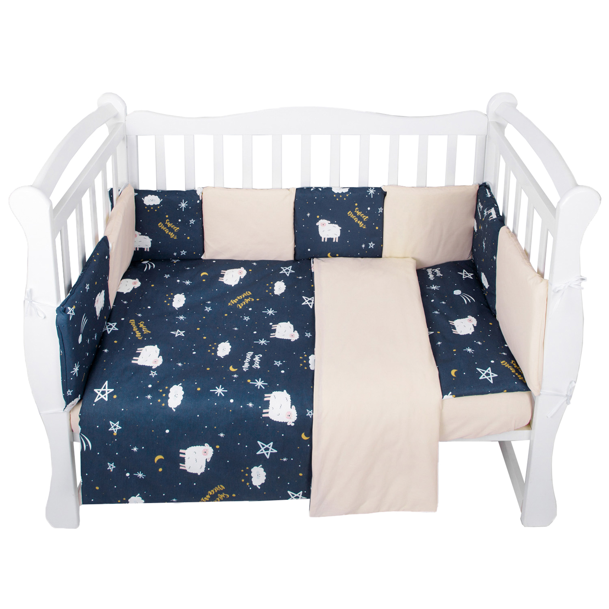 фото Комплект в кроватку amarobaby 15 предметов premium galaxy синий