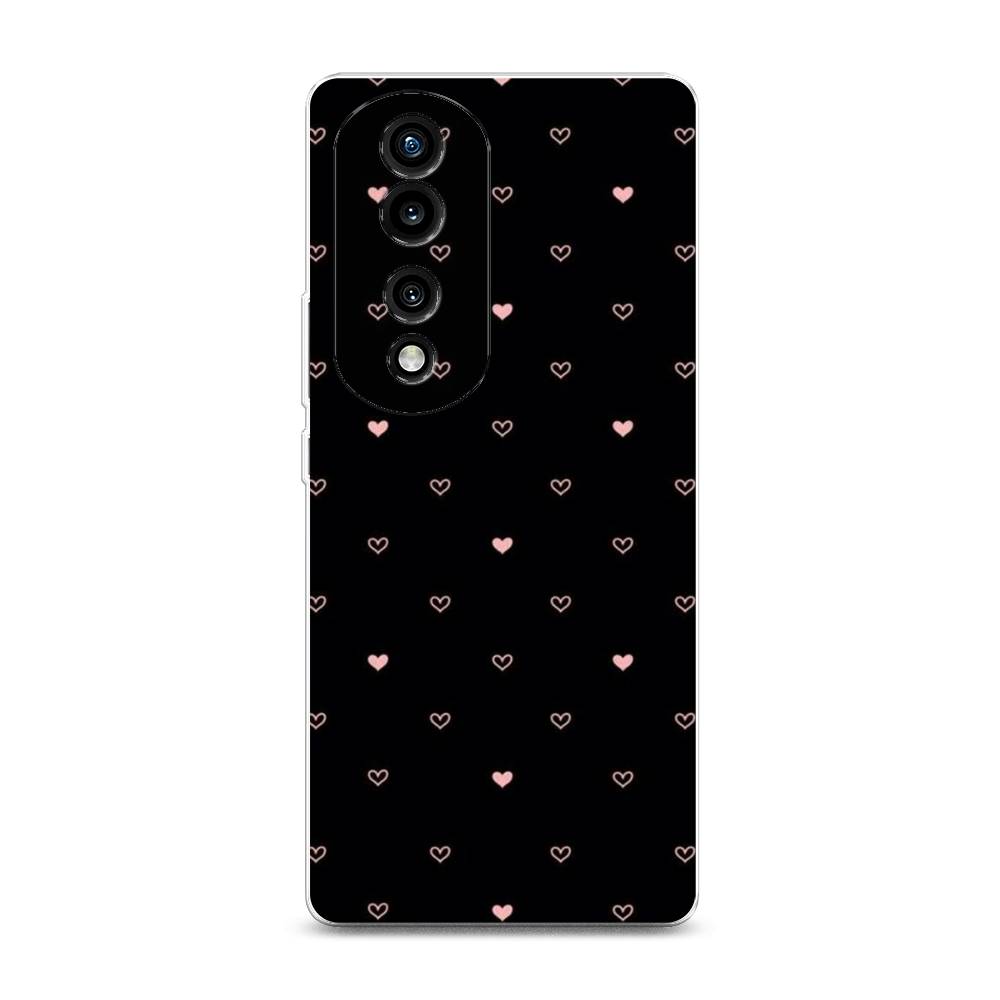 

Силиконовый чехол "Черный фон и сердечки" на Honor 70 Pro, 6108350-3