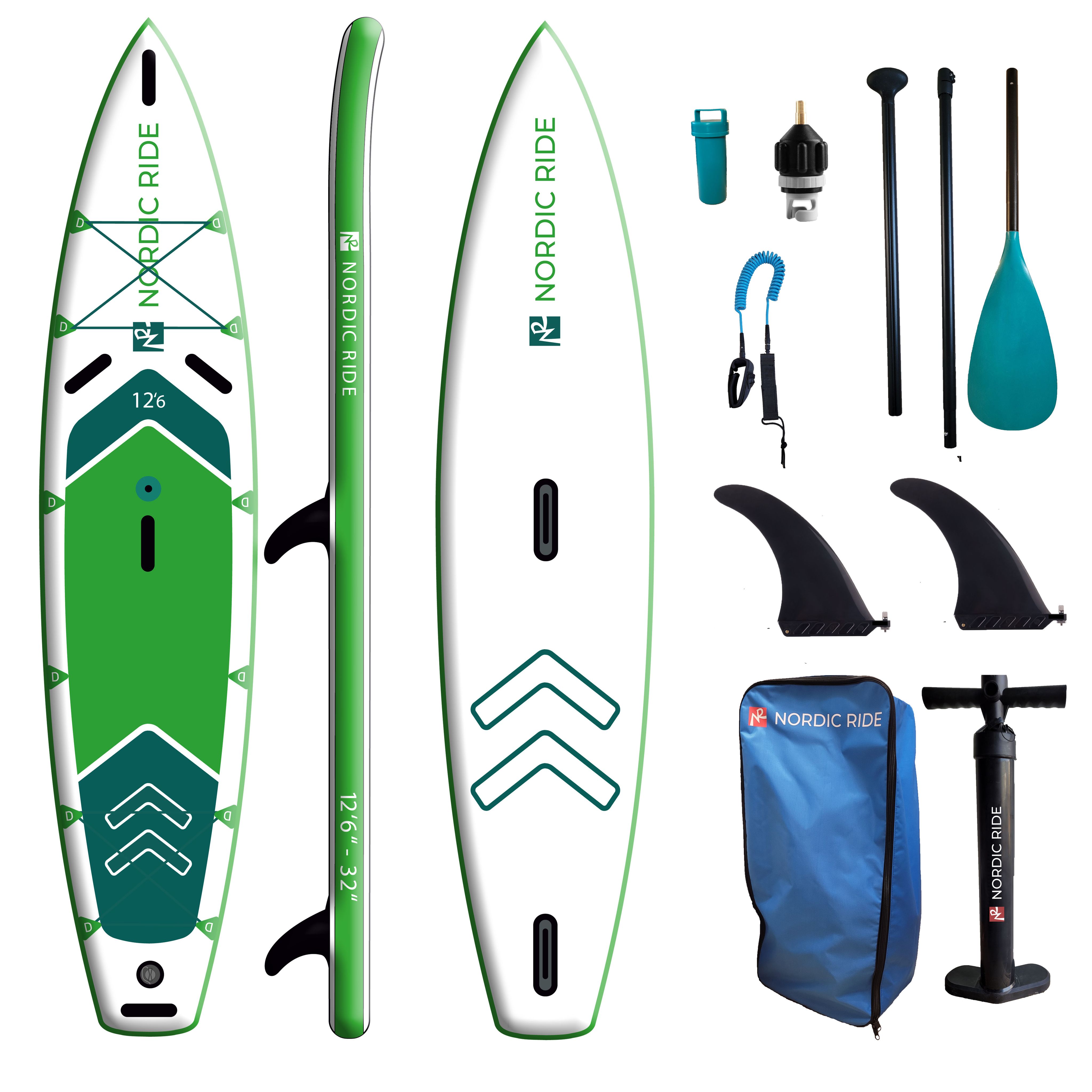 SUP доска с креплением для паруса NORDIC RIDE NRW126, 381х82х15 см, до 200 кг