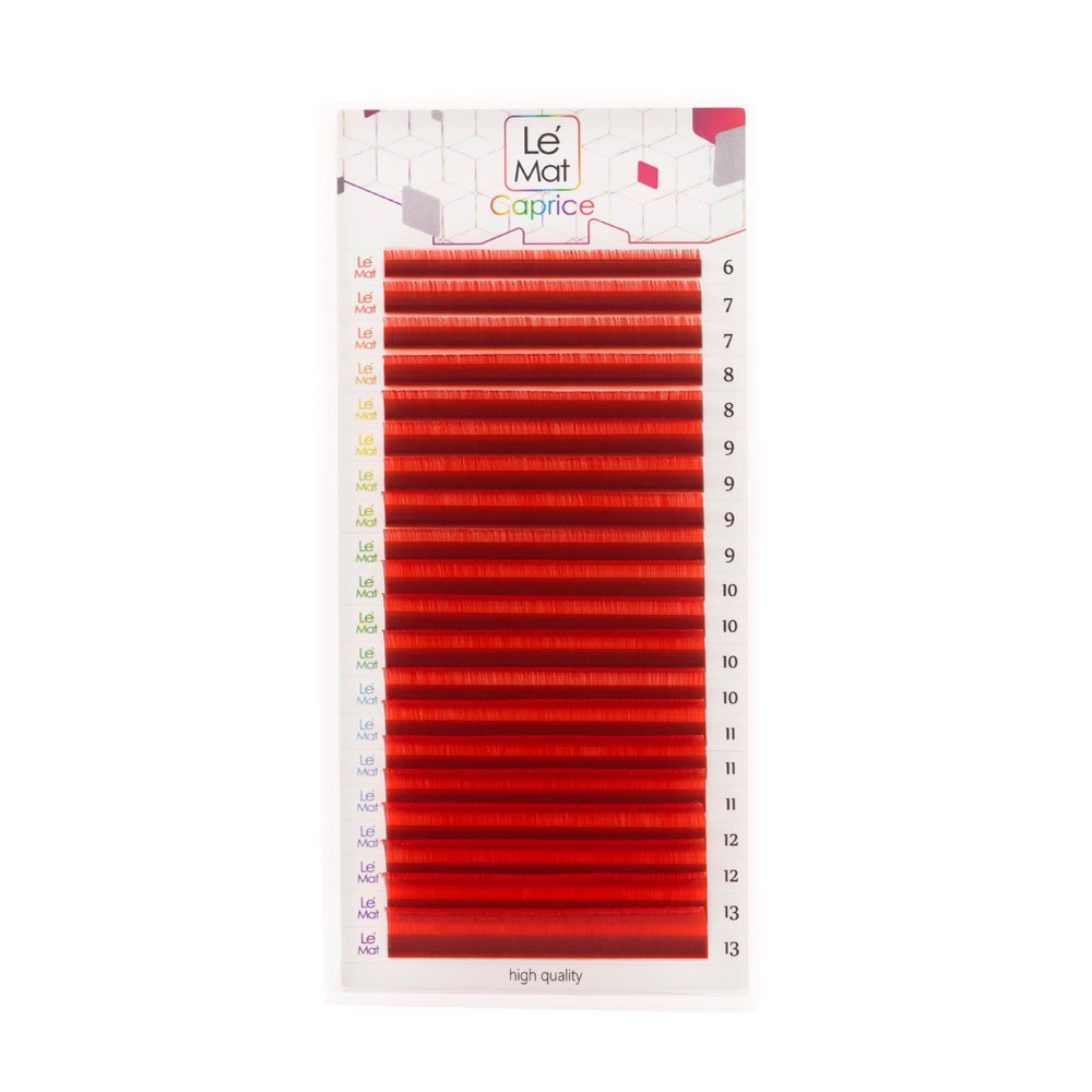 

Ресницы Red Le Maitre Caprice 20 линий C 007 Mix 8-15 mm, Красный
