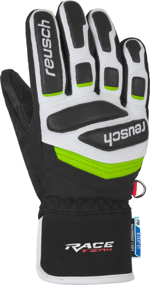 Перчатки Reusch Reusch Prime Race R-Tex Xt Junior Black/White/Neon Green Inch 5