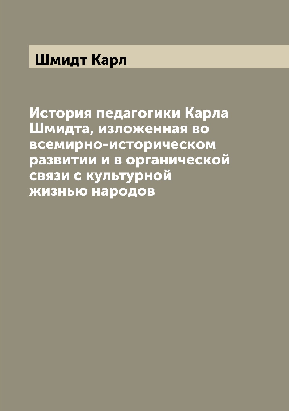 

История педагогики Карла Шмидта, изложенная во всемирно-историческом развитии и в...