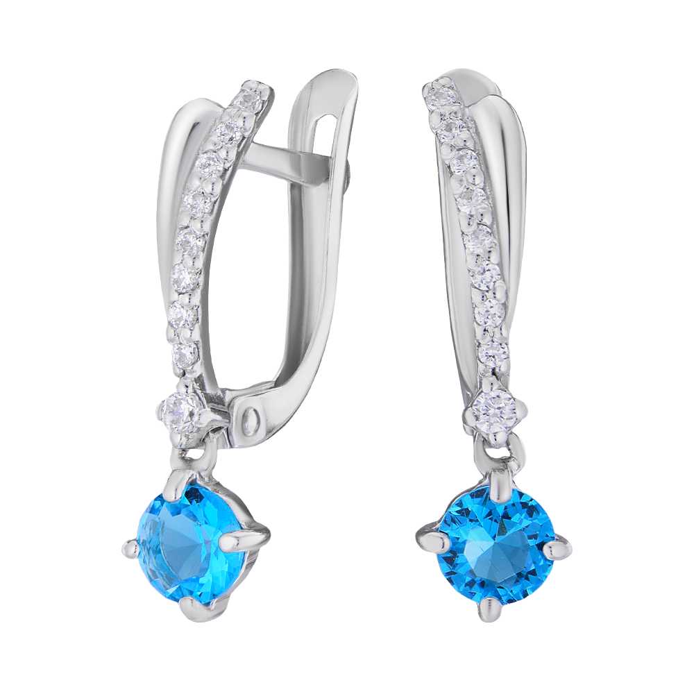 

Серьги из серебра с топазом/фианитом ЮВЕЛИР КАРАТ 2728549/9ттс, 2728549/9ттс