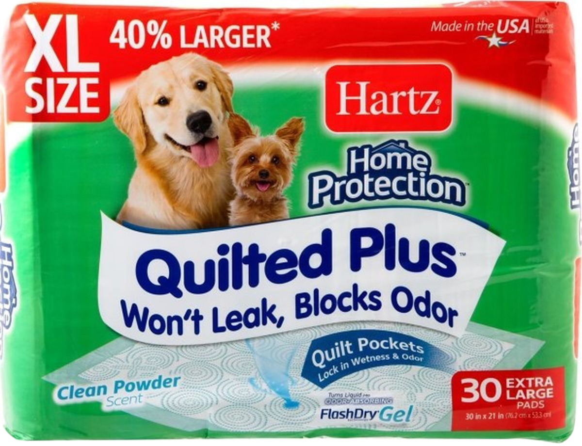 

Пеленки для собак одноразовые Hartz Quilted Plus 76,2 x 53,3 см, 30 шт, Quilted Plus Dog Pads