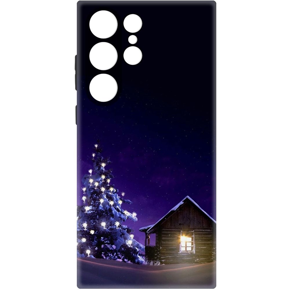 

Чехол-накладка Софт Зимний домик для Samsung Galaxy S23 Ultra, Черный