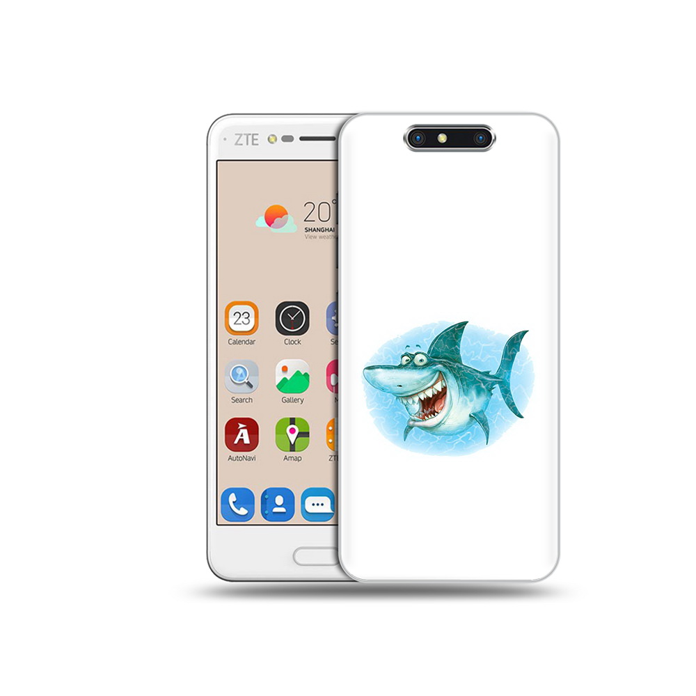 

Чехол MyPads Tocco для ZTE Blade V8 веселая акула (PT100217.451.261), Прозрачный, Tocco