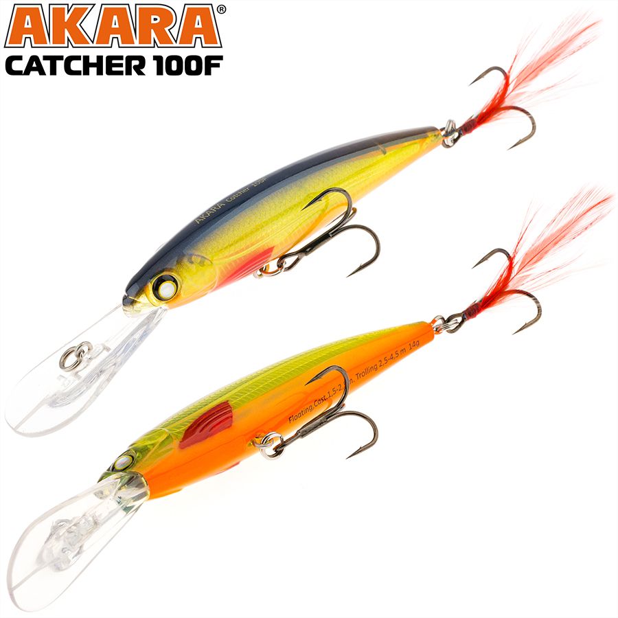 

Воблер Akara Catcher 100F 14гр 1/2 oz 3,9 in A54, Разноцветный, Catcher