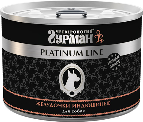 фото Влажный корм для собак четвероногий гурман platinum line , индейка, 12шт, 240г
