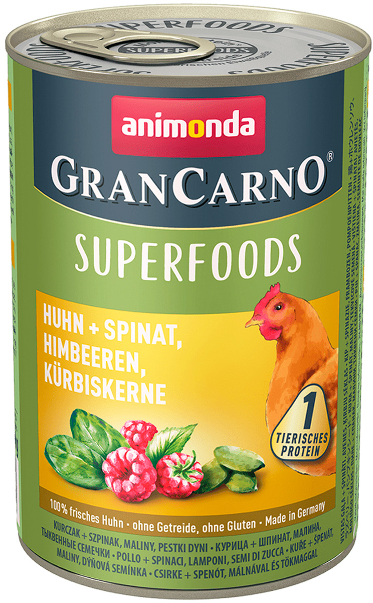 фото Влажный корм для собак animonda gran carno superfoods , курица, 6шт, 400г