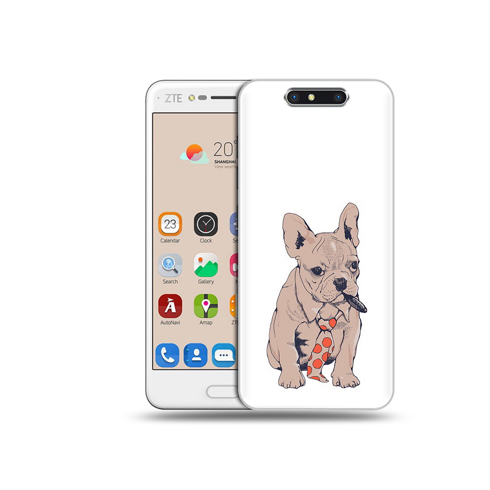 

Чехол MyPads Tocco для ZTE Blade V8 бульдог с сигарой (PT100217.451.250), Прозрачный, Tocco