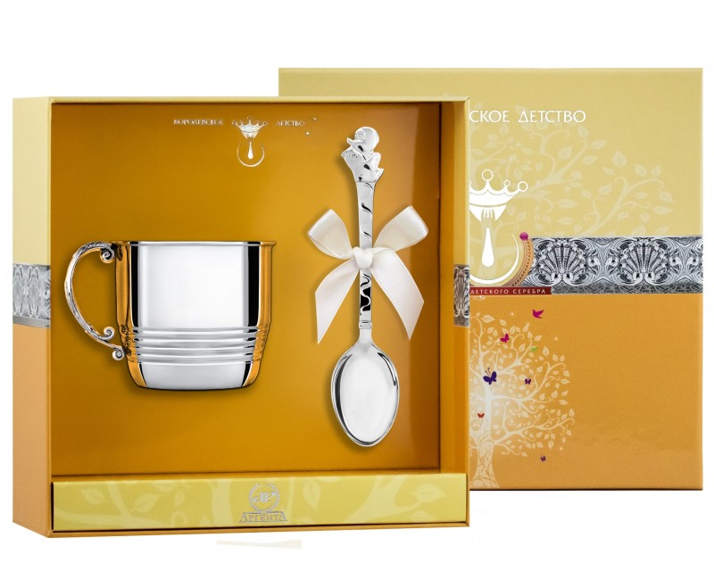 Набор детского серебра с кружкой «Утенок»1159КР00001, 214ЛЖ05001, Ф1460202