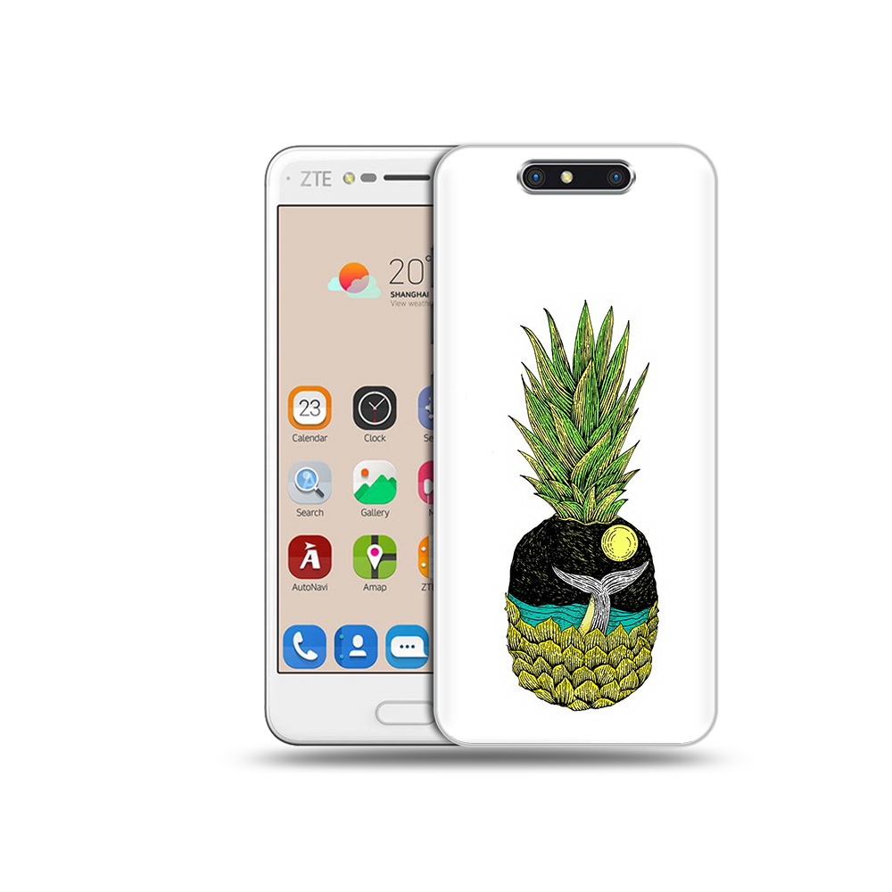 

Чехол MyPads Tocco для ZTE Blade V8 ананас с китом (PT100217.451.220), Прозрачный, Tocco