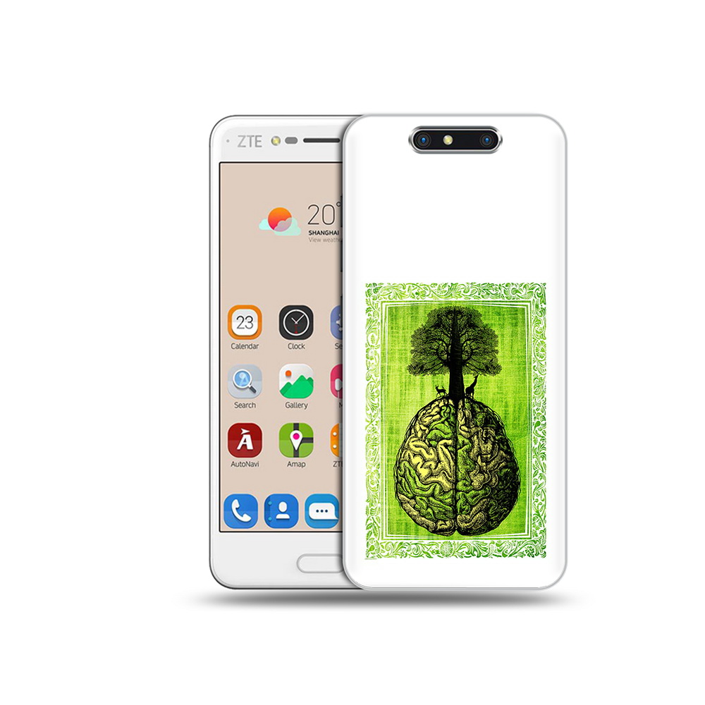 

Чехол MyPads Tocco для ZTE Blade V8 абстракция здоровый мозг (PT100217.451.211), Прозрачный, Tocco