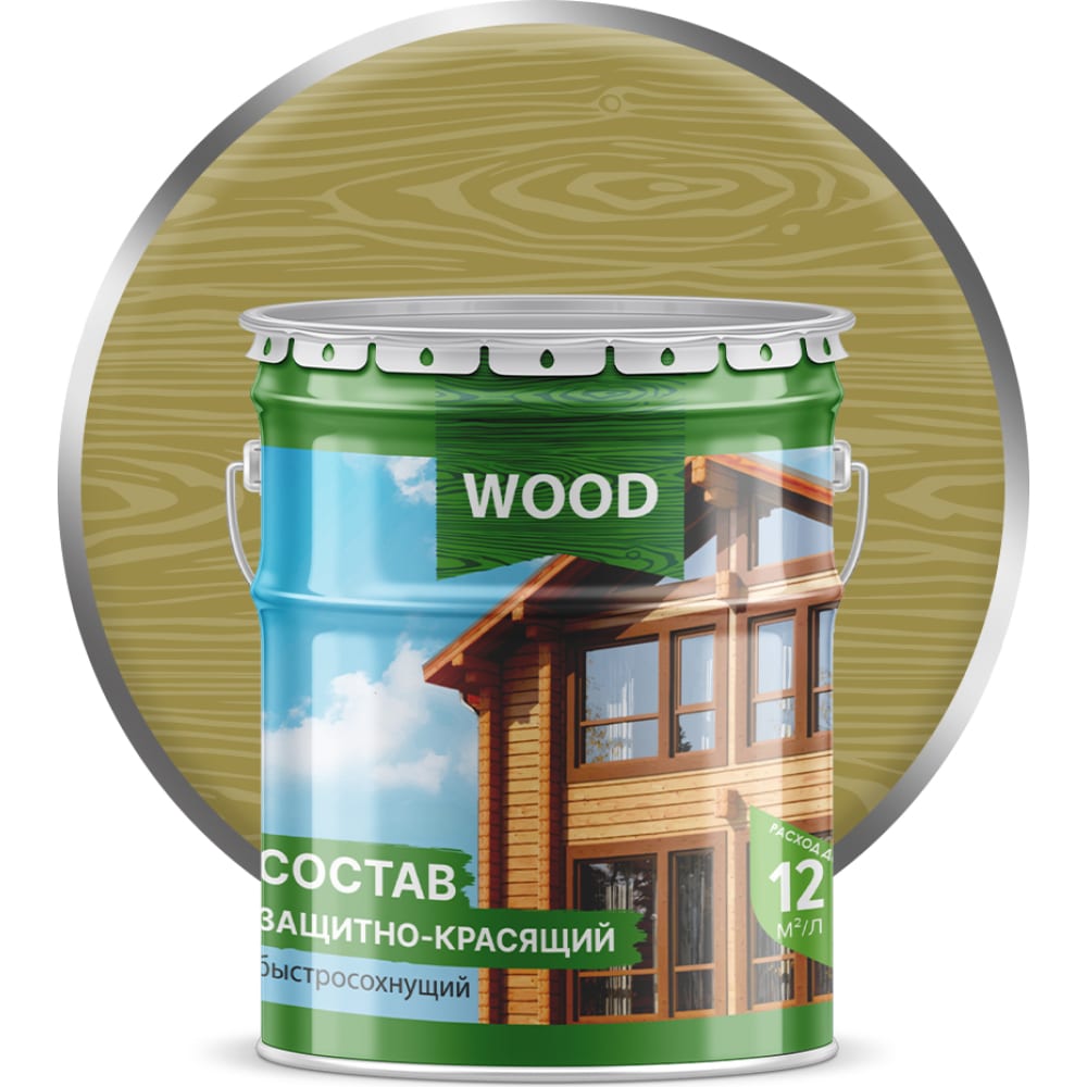 FARBITEX Состав защитно-красящий для древесины быстросохнущий Тик (9 л 4300008495