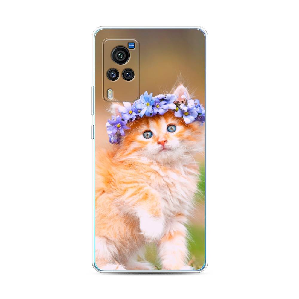 

Чехол Awog на Vivo X60 Pro "Рыжий кот в венке", Разноцветный, 263850-1