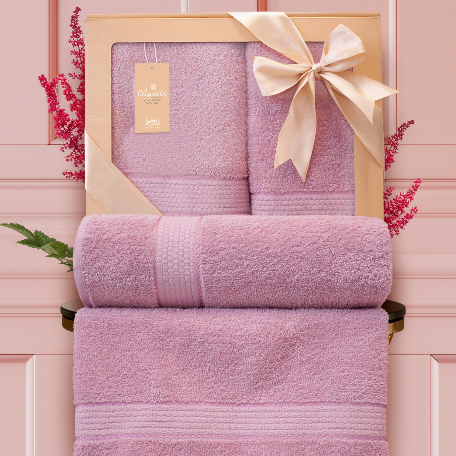

Набор из 2 полотенец Eleganta Marrakesh цвет: серо-лиловый (50х80 см,70х130 см)