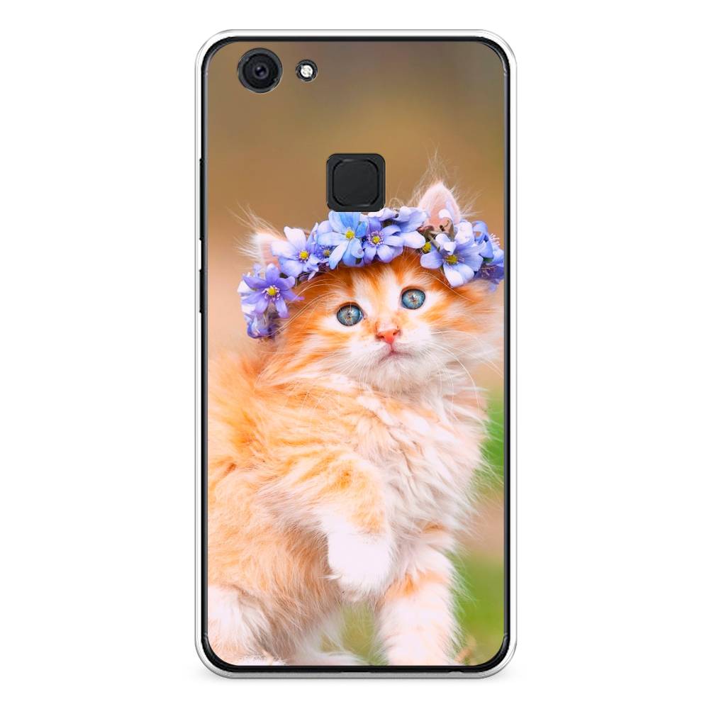 

Чехол Awog на Vivo V7 "Рыжий кот в венке", Разноцветный, 260450-1