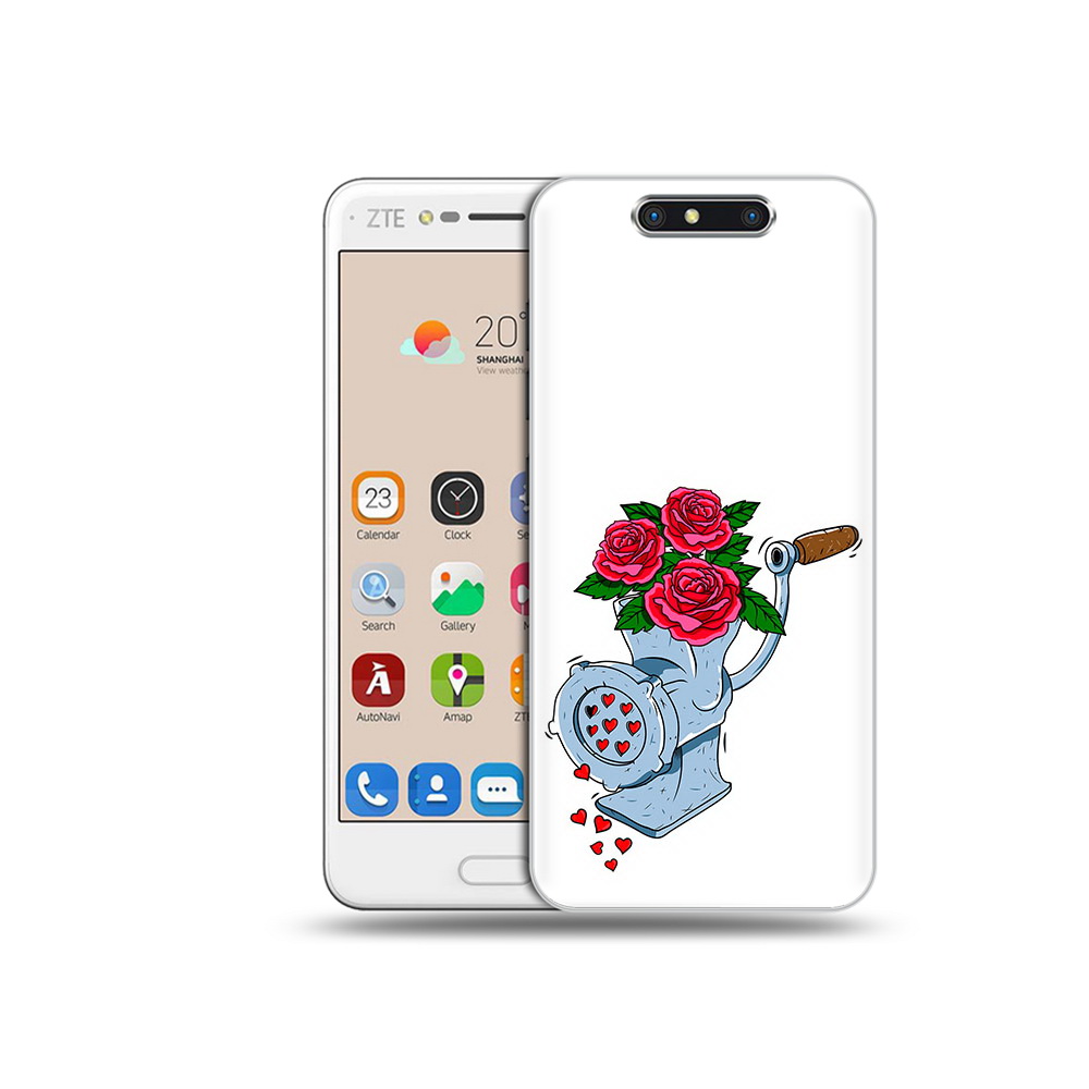 

Чехол MyPads Tocco для ZTE Blade V8 Цветочные сердца (PT100217.451.199), Прозрачный, Tocco