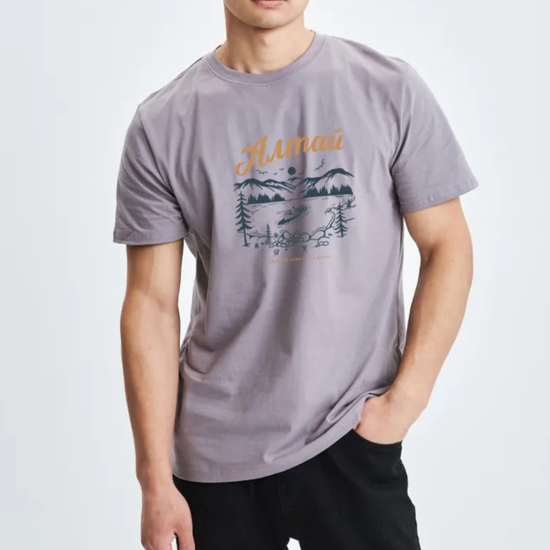 

Футболка унисекс Тайга. Сибирская марка одежды Алтай серая M, Серый, Алтай