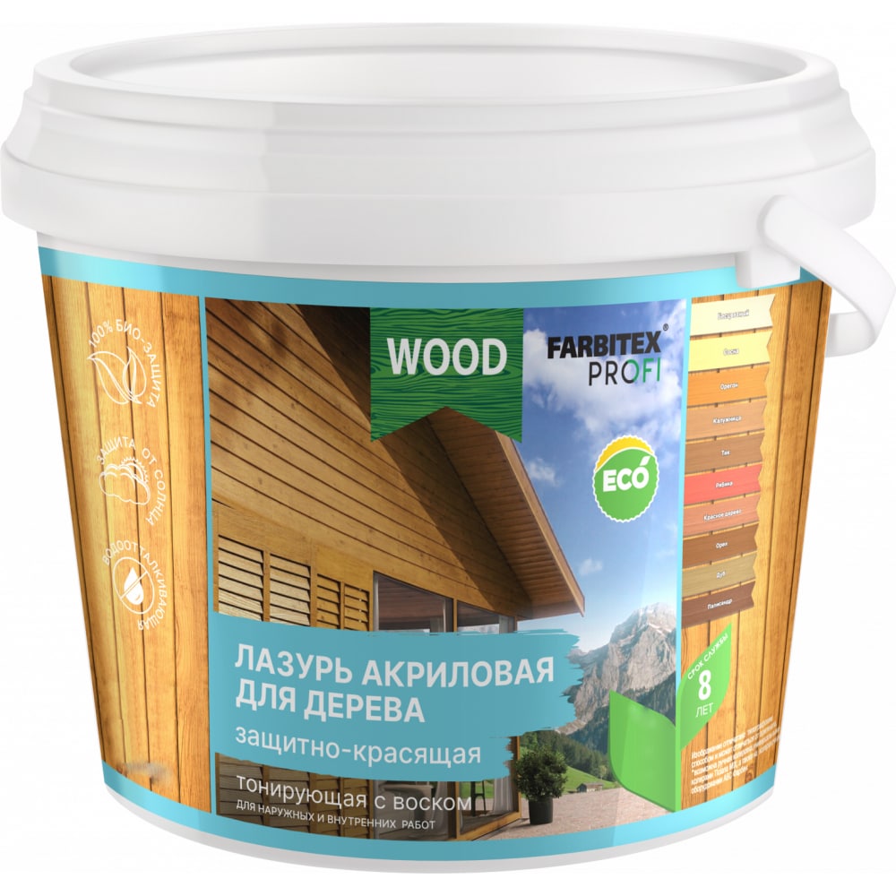 

FARBITEX Лазурь акриловая для дерева защитно-красящая дуб (0.9 л) 4300 4300007735, Коричневый