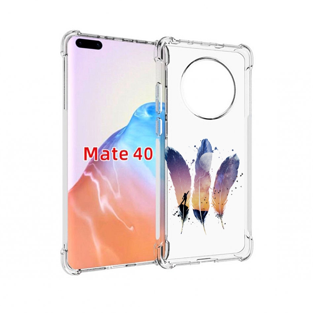 

Чехол MyPads Tocco для Huawei Mate 40 небесные перья, Прозрачный, Tocco