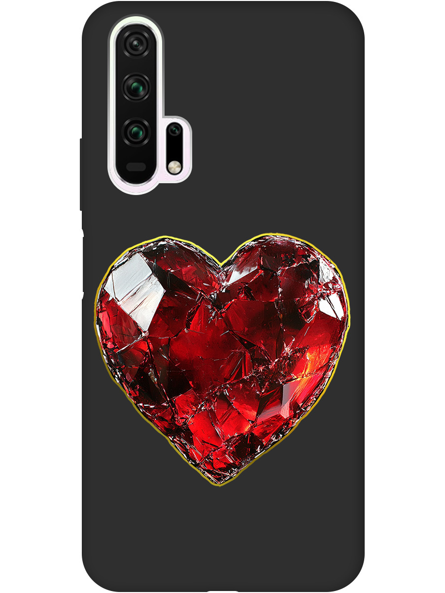 

Силиконовый чехол на Honor 20 Pro с принтом "Сломленное сердце" матовый черный, Черный;золотистый;красный, 721700791