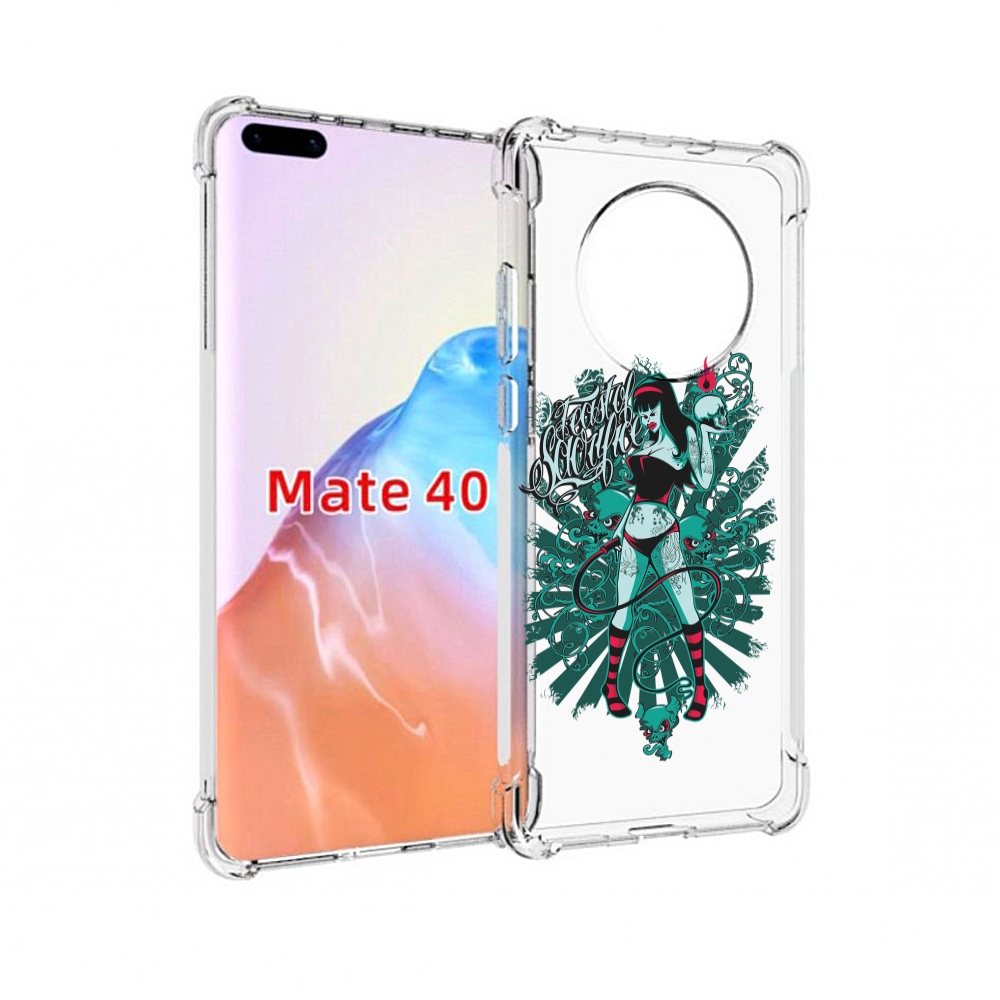 

Чехол MyPads Tocco для Huawei Mate 40 нарисованная девушка в татуировках, Прозрачный, Tocco