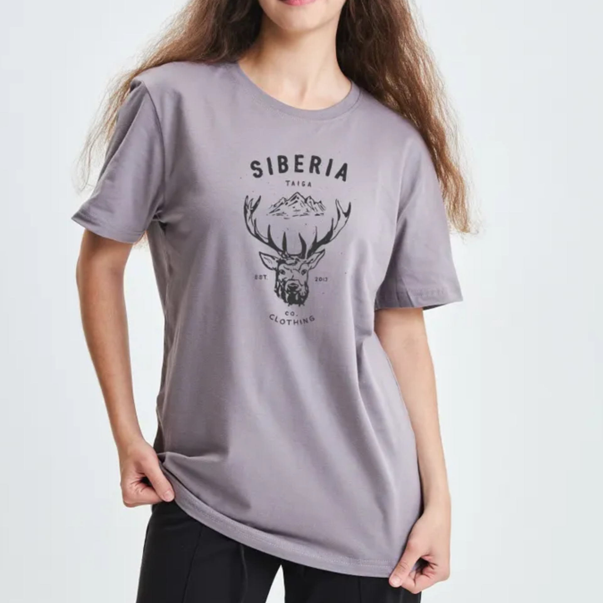 

Футболка унисекс Тайга. Сибирская марка одежды OLD DEER серая L, Серый, OLD DEER