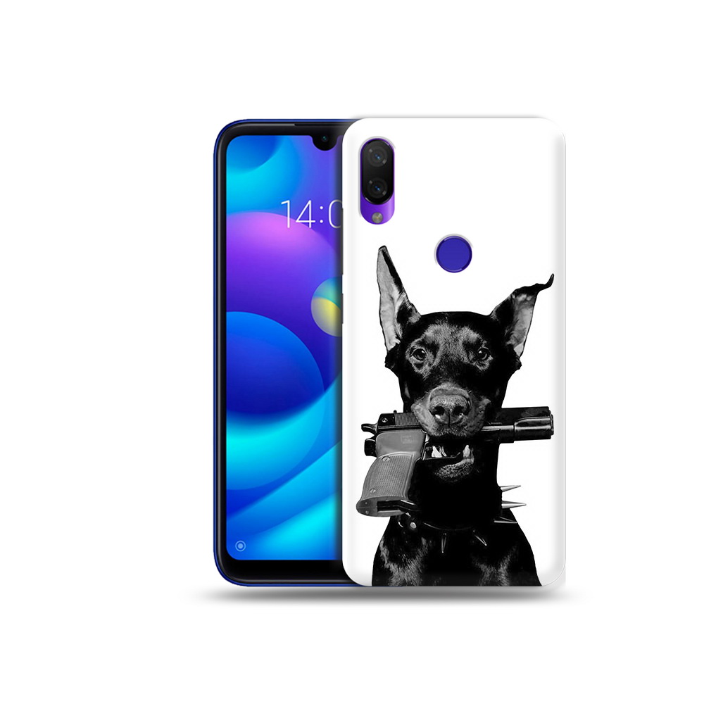 

Чехол MyPads Tocco для Xiaomi Mi Play доберман с пистолетом (PT128724.322.331), Прозрачный, Tocco