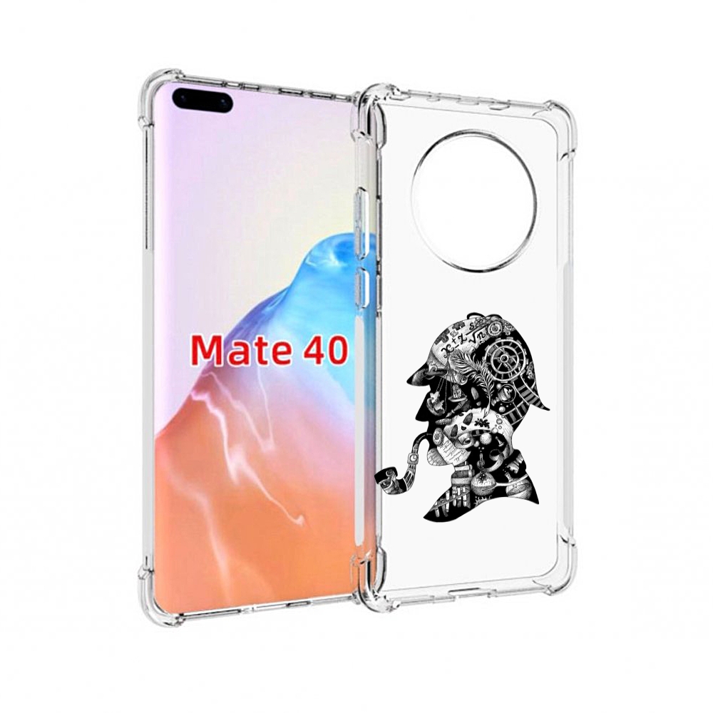 

Чехол MyPads Tocco для Huawei Mate 40 мужчина с трубкой абстракция, Прозрачный, Tocco