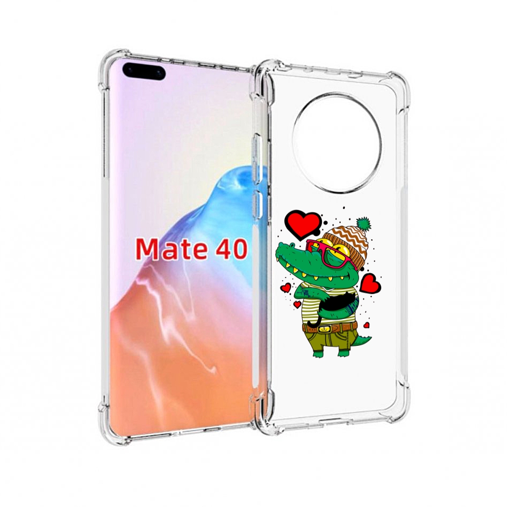 

Чехол MyPads Tocco для Huawei Mate 40 Влюбленный крокодил, Прозрачный, Tocco