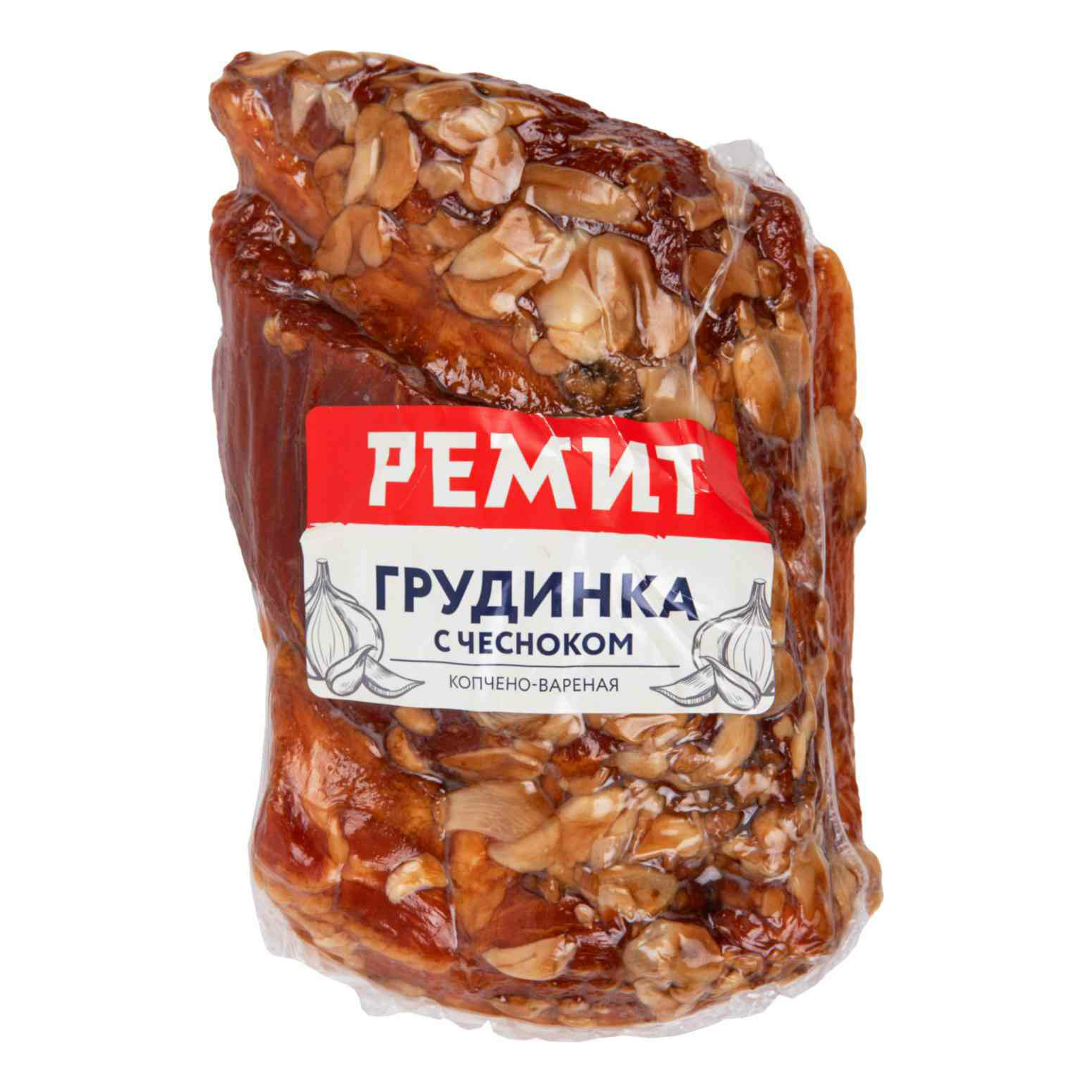 

Грудинка копчено-вареная Ремит +-900 г
