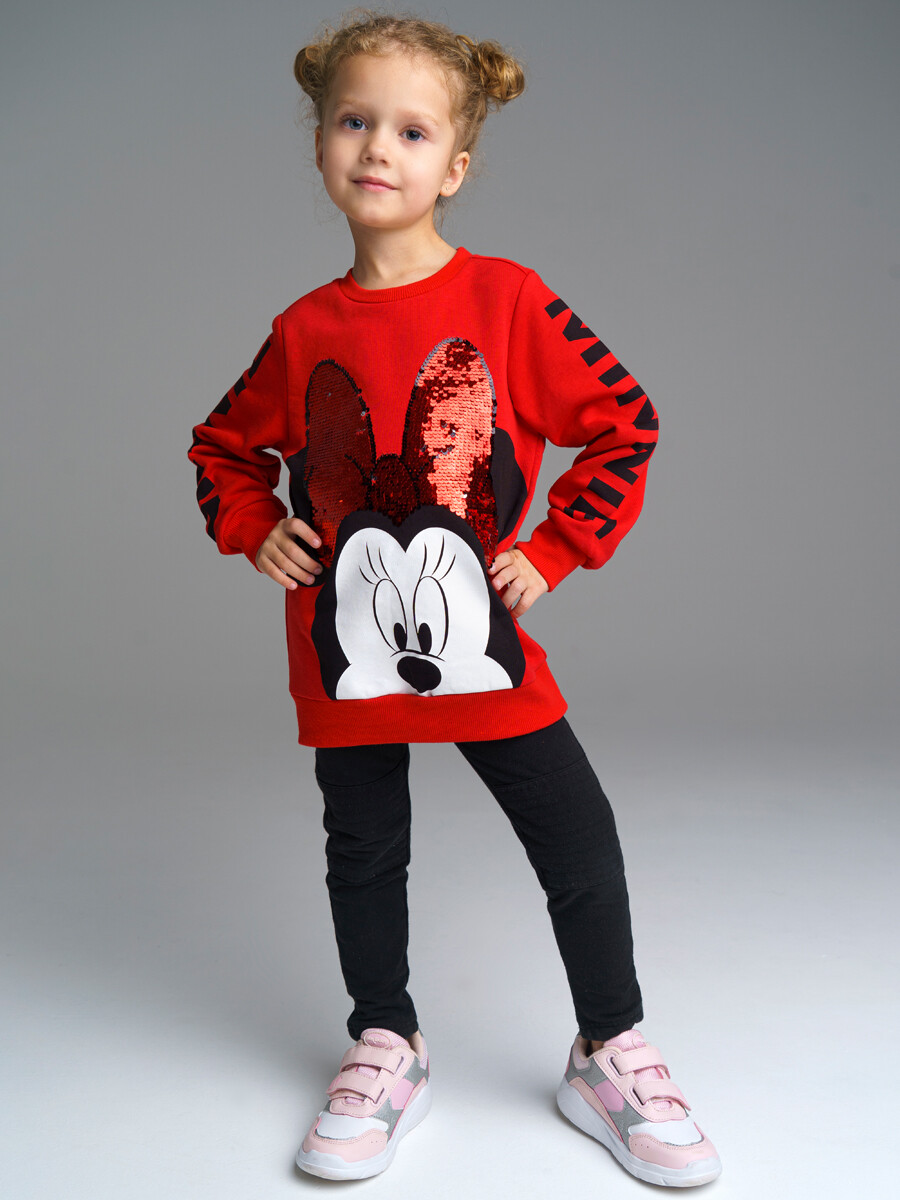 

Свитшот детский PlayToday 42246004, цвет красный, черный, размер 104, 42246004