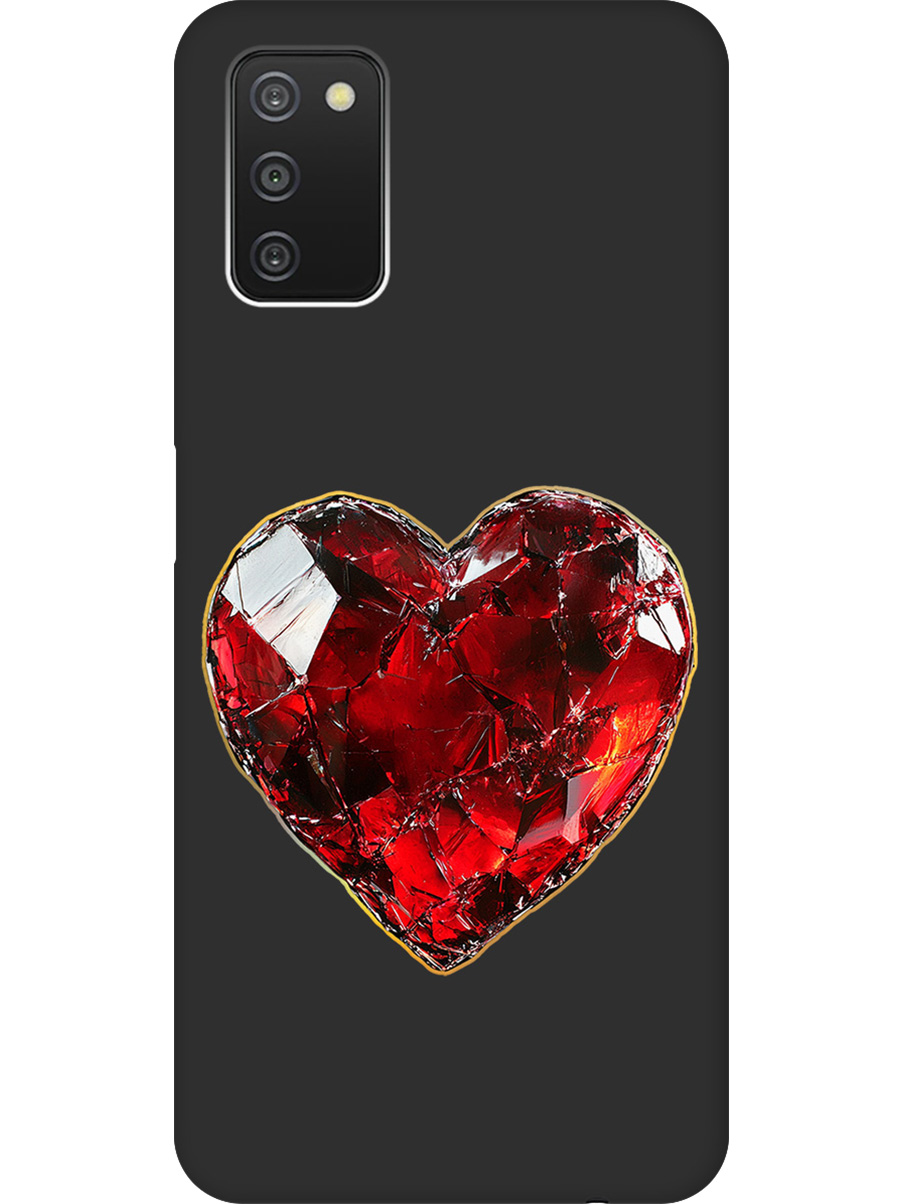 

Силиконовый чехол на Samsung Galaxy A03s с принтом "Сломленное сердце" матовый черный, Черный;золотистый;красный, 732241191