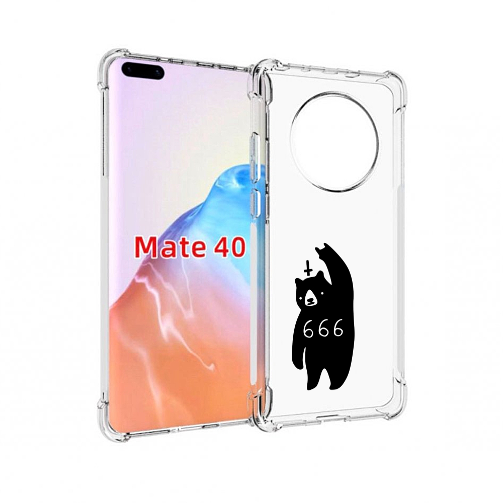 

Чехол MyPads Tocco для Huawei Mate 40 медведь 666, Прозрачный, Tocco