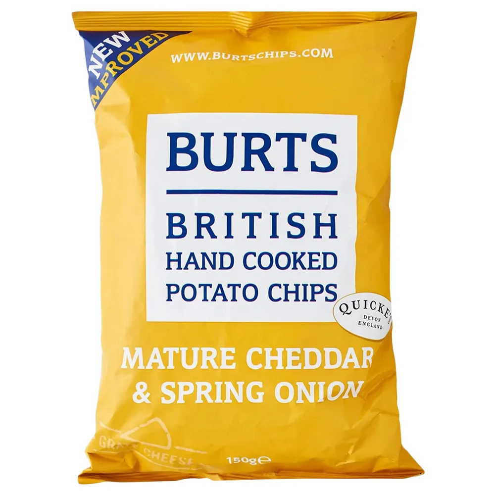 

Чипсы Burts Mature Cheddar and Spring Onion (зрелый чеддер и зеленый лук) 150 г