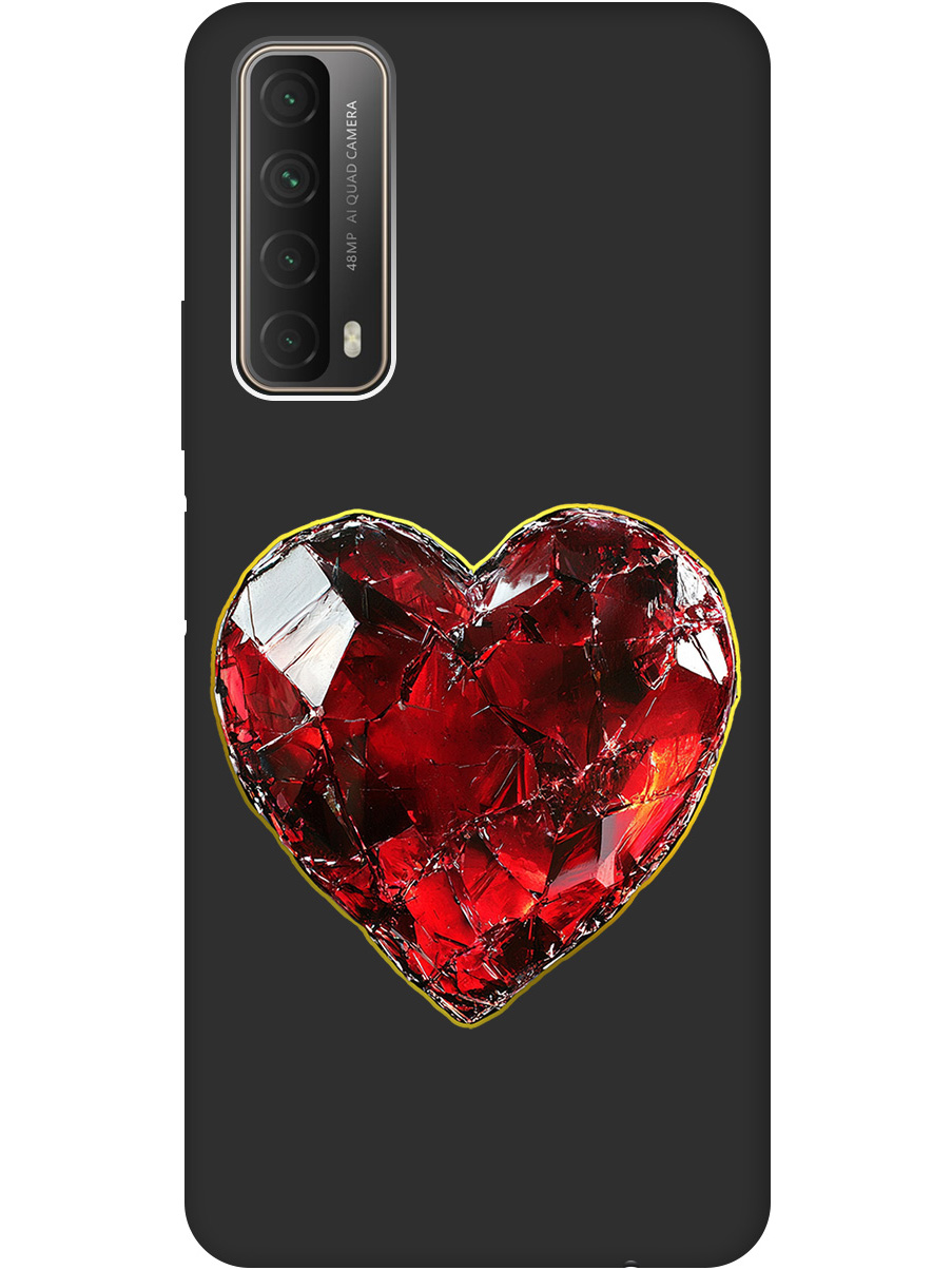 

Силиконовый чехол на Huawei P Smart (2021) с принтом "Сломленное сердце" матовый черный, Черный;золотистый;красный, 723603091