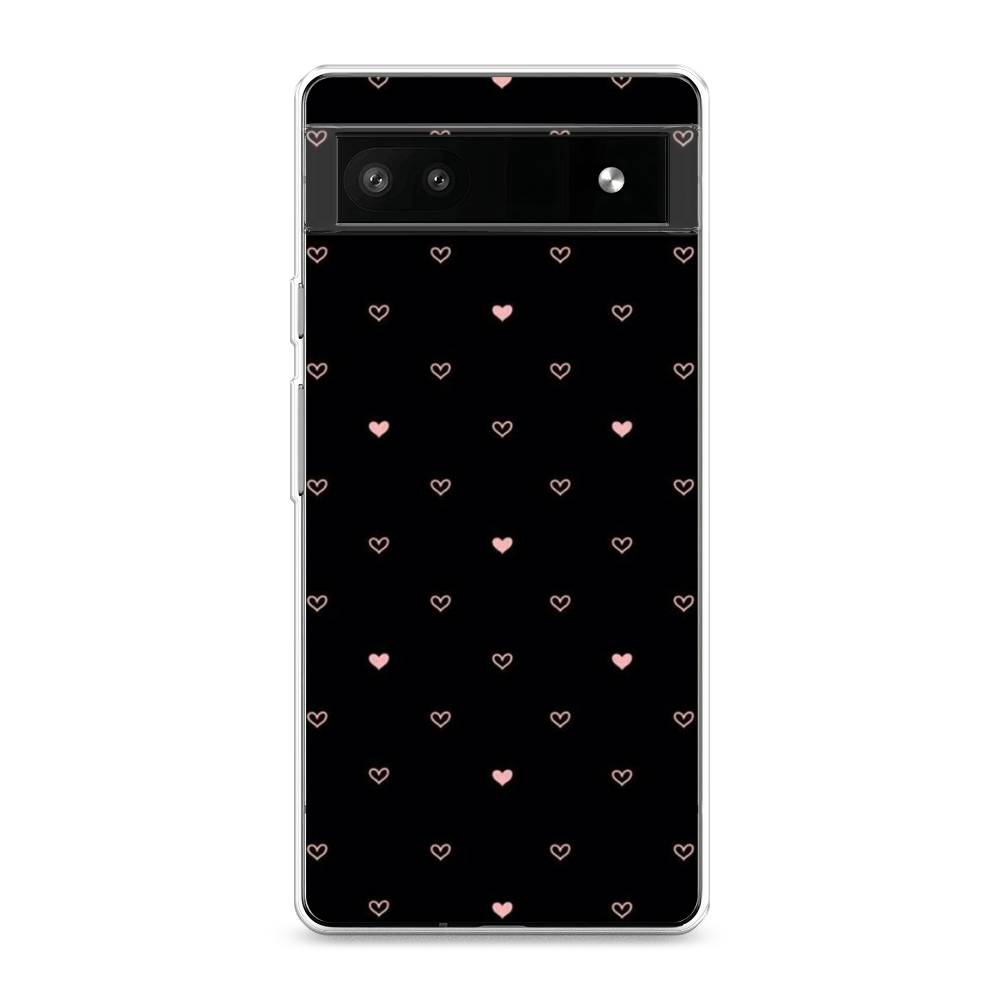 

Чехол Awog на Google Pixel 6A "Черный фон и сердечки", Разноцветный, 271150-3