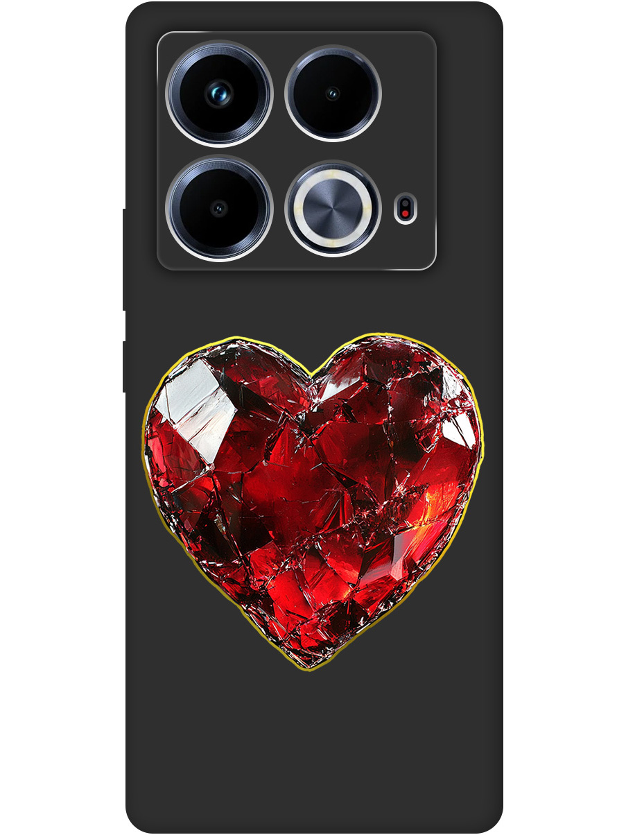 

Силиконовый чехол на Infinix Note 40 с принтом "Сломленное сердце" матовый черный, Черный;золотистый;красный, 782626491