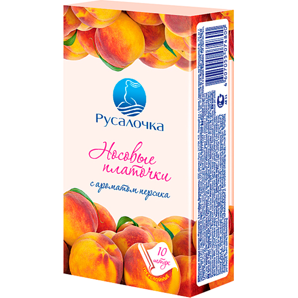 

Платочки носовые Русалочка Персик трехслойные, ароматизированные, 6 шт.