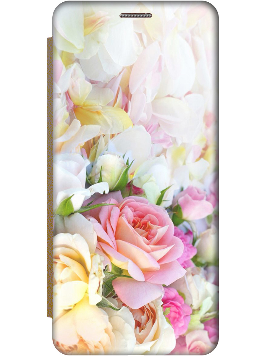 

Чехол-книжка на Apple iPhone XS Max с принтом "Нежные розы" золотой, Золотистый;белый;желтый;розовый, 719086221