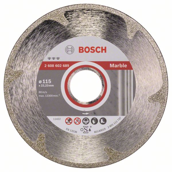 фото Алмазный отрезной круг bosch best for marble 115 x 22,23 x 2,2 x 3 mm 2608602689