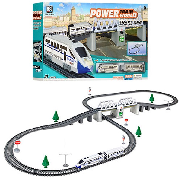 Железная дорога Baisiqi Power Train World, длина трассы 366 см, свет, звук 2184