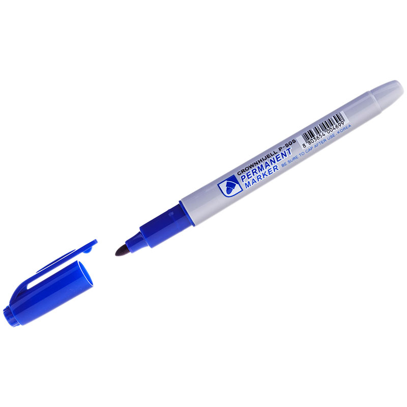Перманентный маркер Crown Multi Marker Slim P-505, синий