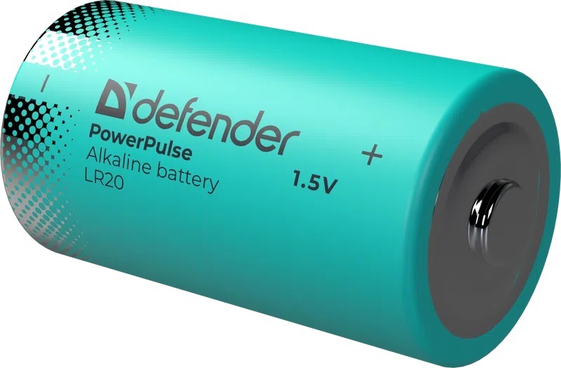 Батарейка D щелочная Defender PowerPulse LR20-2BL 56220