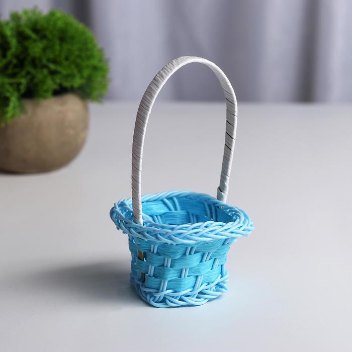 

Миниатюра кукольная - корзинка, цвет голубой