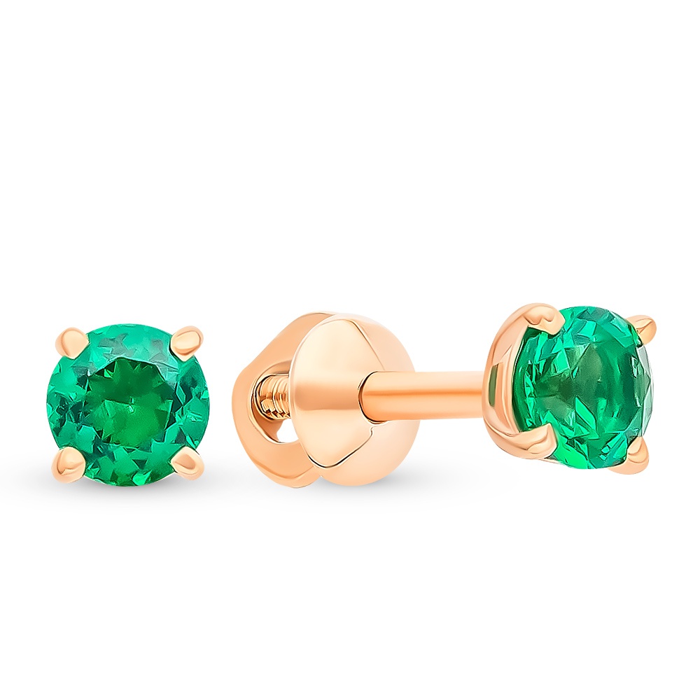

Серьги из красного золота с изумрудом 585Gold 102007073, 102007073