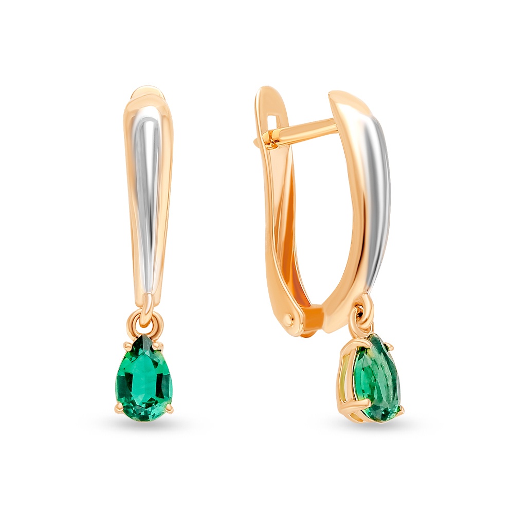 

Серьги из красного золота с изумрудом 585Gold 102007222, 102007222