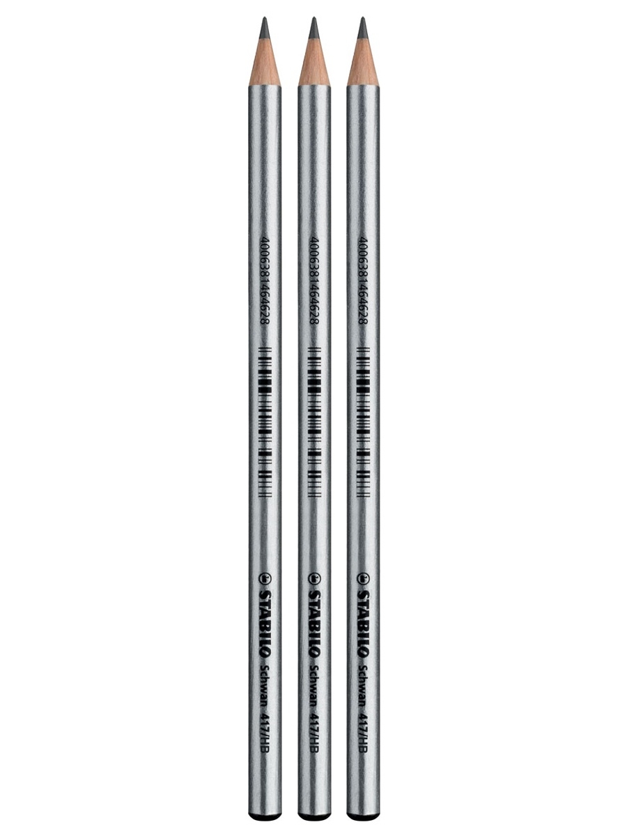 

Карандаш чернографитный простой HB STABILO Schwan, 3шт, Schwan